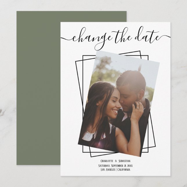 Ändern des Datums, in dem das Foto Hochzeitskarte  Save The Date (Vorne/Hinten)