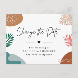 Ändern des Datums Modernes Abstraktes Tropen versc Postkarte