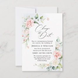 Ändern des Datums Zurückgestellt Elegante Rose Euk Einladung