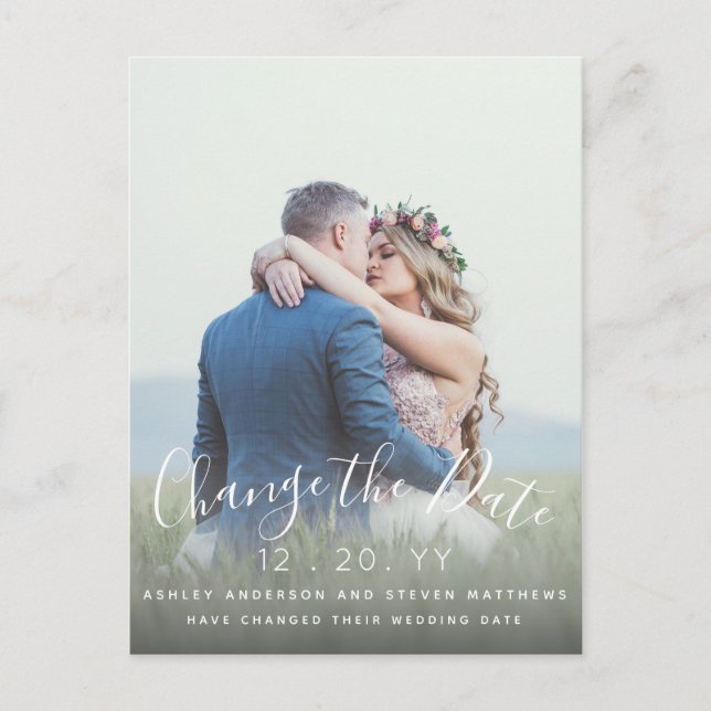 Ändern des Fotos für das Hochzeitsskript Postkarte (Vorderseite)