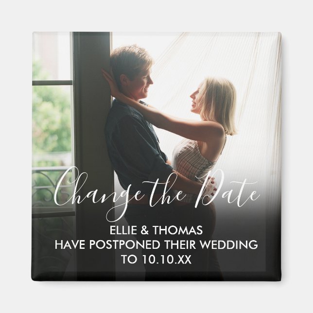 Ändern des Fotos "Hochzeitsskript verschoben" Magnet (Vorne)