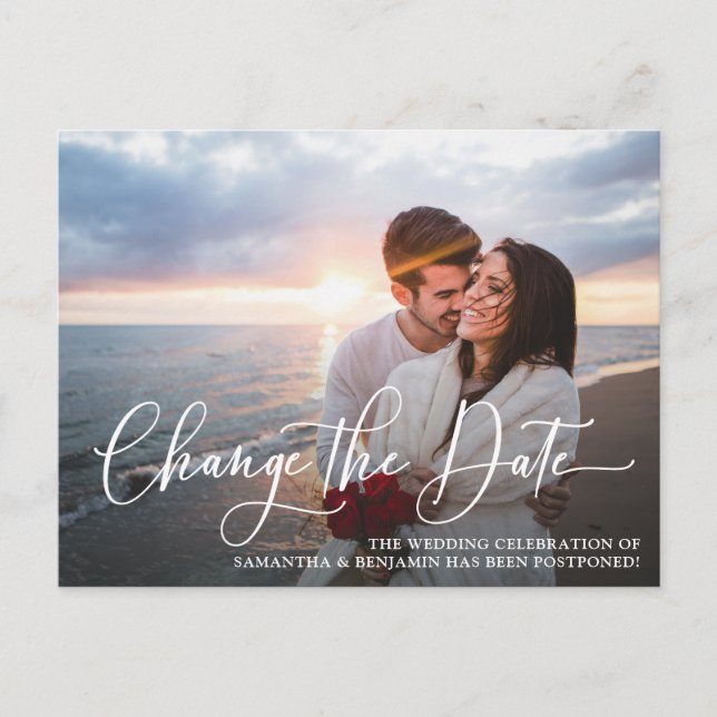 Ändern des Fotos Hochzeitstag Postkarte (Vorderseite)