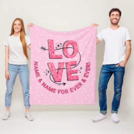 Ändern des Namens Text LIEBE Word Buchstaben einge Fleecedecke