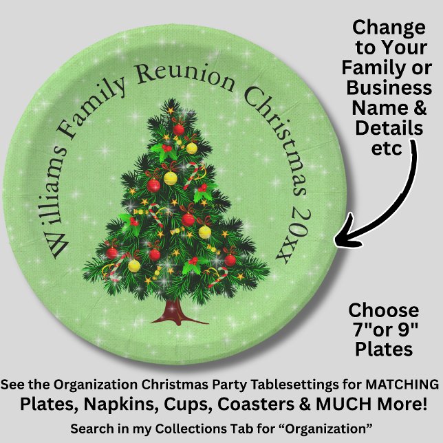 Ändern des Namens Text passt Weihnachtsbaum 20xx 7 Pappteller (Von Creator hochgeladen)