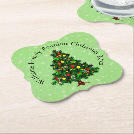 Ändern des Namens Text passt Weihnachtsbaum Untersetzer