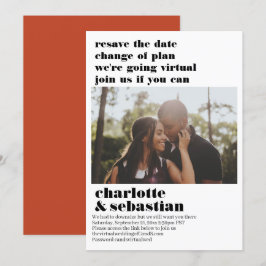 Ändern des Plans Virtual Wedding Save the Date Fot