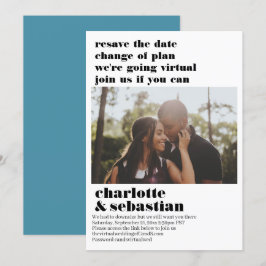 Ändern des Plans Virtual Wedding Save the Date Fot
