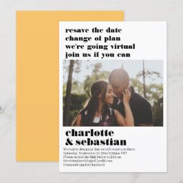 Ändern des Plans Virtual Wedding Save the Date Fot