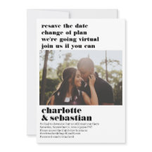 Ändern des Plans Virtual Wedding Save the Date Fot