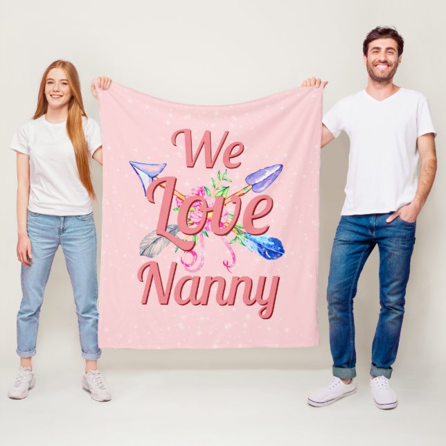Ändern des Textnamens Boho Pfeile Blume Wir Liebe  Fleecedecke (Beispiel)