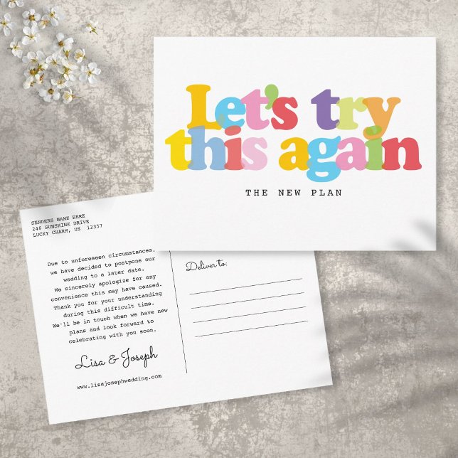 Ändern des verzögerten Ereignisses farbig Postkarte (Von Creator hochgeladen)