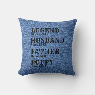 Ändern eines Namensdatums Legend Husband Pater Gra Kissen