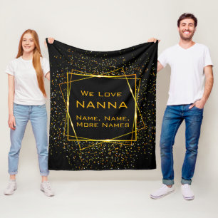 Ändern Nanna Oma Kinder hinzufügen Namen Schwarz Fleecedecke