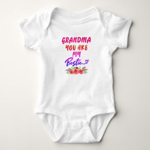 Ändern Oma Name Sie sind meine Bestie-Blume  Baby Strampler