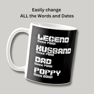 Ändern Sie ALLE Name Datum Jahr Legende Husband V Kaffeetasse