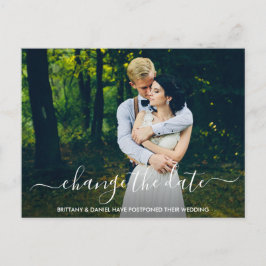 Ändern Sie das Date Modern Trendy Script-Foto Postkarte