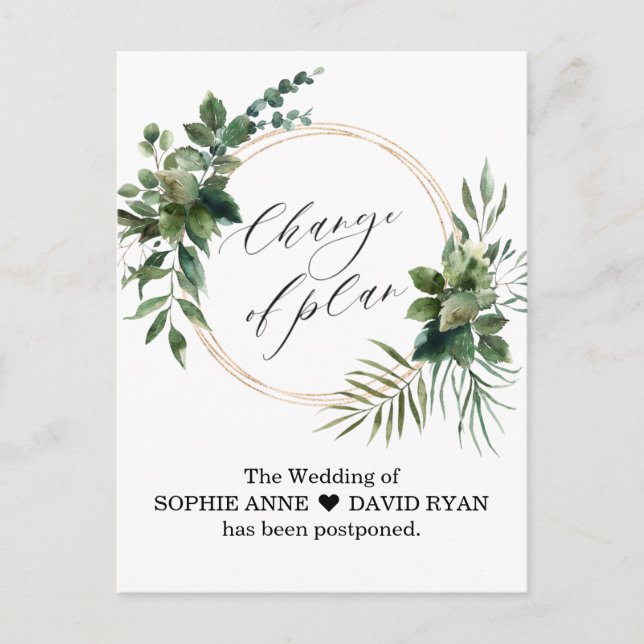 Ändern Sie das Datum, an dem die Hochzeit von Gree Postkarte (Vorderseite)