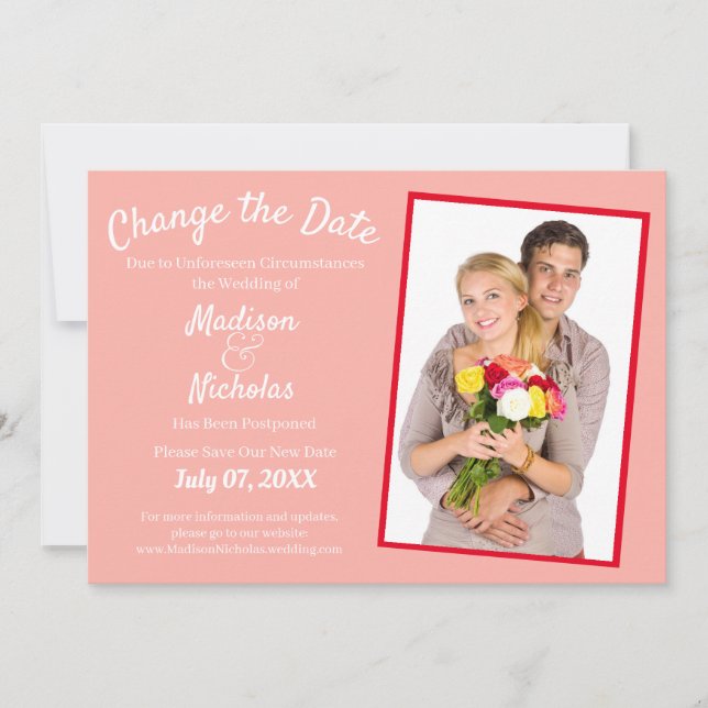 Ändern Sie das Datum, an dem Foto hochgezinkt hinz Save The Date (Vorderseite)