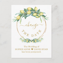 Ändern Sie das Datum, an dem Lemon Gold Hochzeit v Postkarte