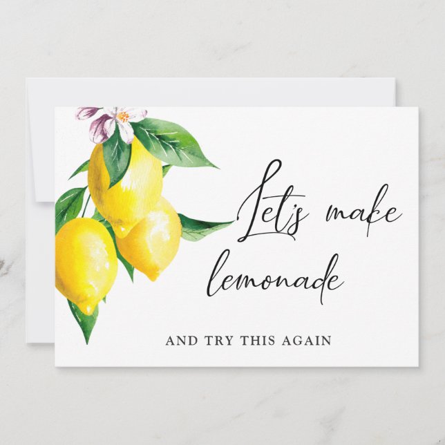 Ändern Sie das Datum, an dem Lemons Grüne Hochzeit Einladung (Vorderseite)