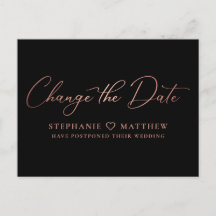 Ändern Sie das Datum Elegant Roségold Schrift Schw