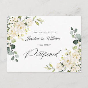 Ändern Sie das Datum Elegantus White Roses Postkarte