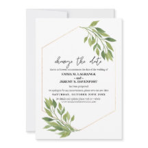 Ändern Sie das Datum Hochzeit Grüne und Gold Rahme