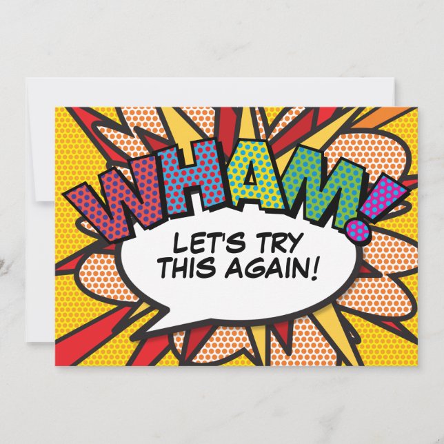 Ändern Sie das Datum "Zurückgestellt Comic Buch Mo Save The Date (Vorderseite)