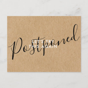 Ändern Sie das Datum Zurückgestellt Stornierungser Ankündigungspostkarte