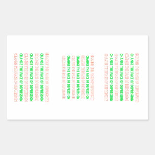 Ändern Sie das Gesicht der Depression Rechteckiger Aufkleber