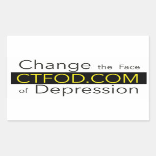 Ändern Sie das Gesicht des Depressionsbanners Rechteckiger Aufkleber
