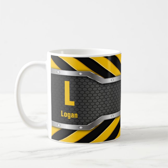 Ändern Sie den Anfangsnamen H I J K L N Safe Yello Kaffeetasse (Links)
