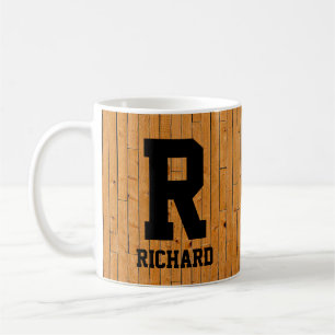 Ändern Sie den Anfangsnamen O P Q R S T Holzblende Kaffeetasse