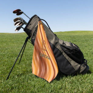 Ändern Sie den Anfangsnamen Soft Brown Tan Beige G Golfhandtuch