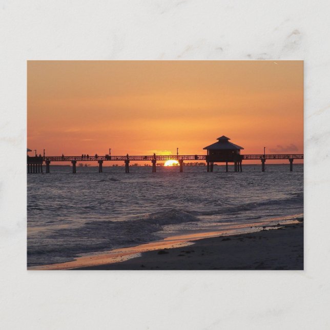 Ändern Sie den Date Beach Wedding Sunset Ankündigungspostkarte (Vorderseite)