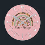 Ändern Sie den Namen Text Leopard Spots Print Rain Runde Wanduhr<br><div class="desc">Fügen Sie den Namen oder einen anderen Text auf diesem Leopard-Regenbogenkissen hinzu</div>