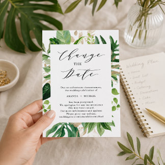Ändern Sie die Blätter "Greenery Tropical Palm" Einladung