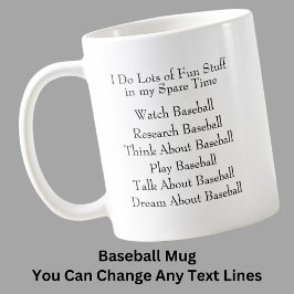 Ändern Sie einen beliebigen Text-Baseball-Lüfter, Kaffeetasse