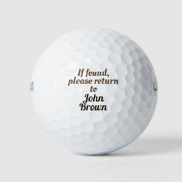 Ändern Sie Ihren Namen. Falls gefunden, kehren Sie Golfball