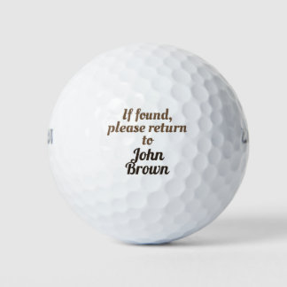 Ändern Sie Ihren Namen. Falls gefunden, kehren Sie Golfball