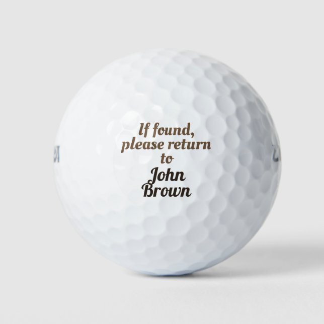 Ändern Sie Ihren Namen. Falls gefunden, kehren Sie Golfball (Vorderseite)
