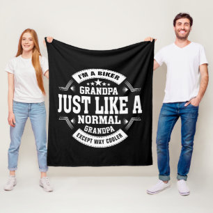 Ändern Sie Opa Name und etwas Text Biker Großvater Fleecedecke