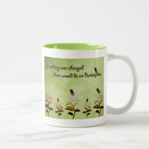 Ändern Sie Schmetterlings-Zitat Zweifarbige Tasse