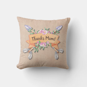 Ändern von Blume für Boho-Text hinzufügen Kissen