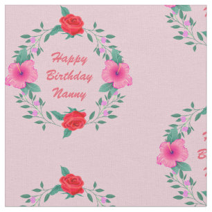 Ändern von Großmutter-Kindernamen Text rosa Blume Stoff