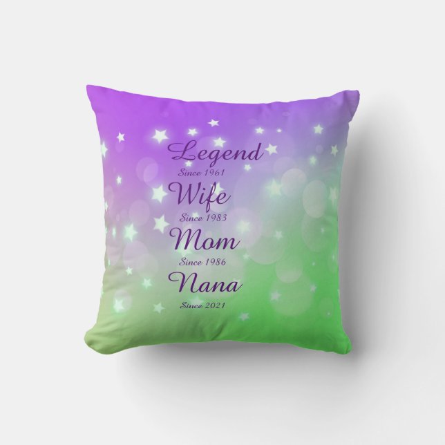 Ändern von Name Date Legend Ehefrau Mama Nana Kissen (Vorderseite)