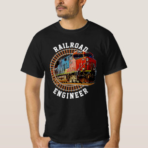 Ändern von Text Eisenbahn-Engineer Diesellokomotiv T-Shirt