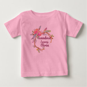 Ändern von Text Großmutter-Lieben Großkind Boho Baby T-shirt