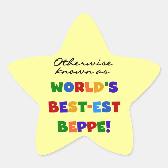 Andernfalls als beste Beppe bezeichnet Stern-Aufkleber (Vorderseite)