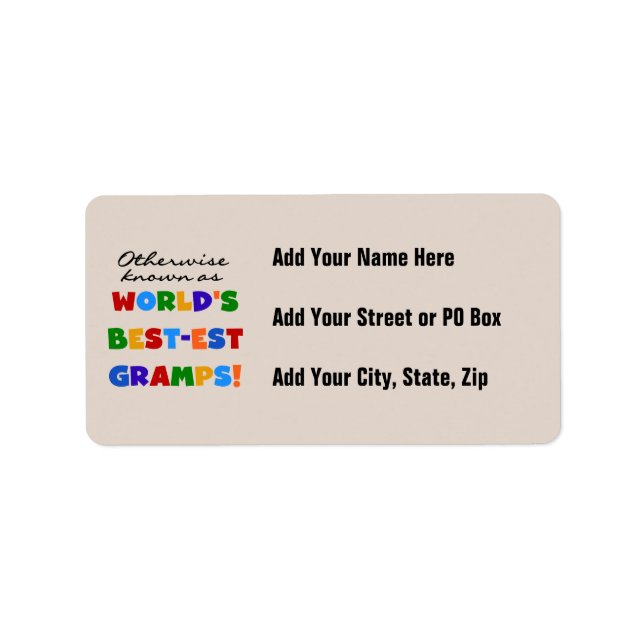 Andernfalls als beste Gramps bezeichnet Adressaufkleber (Vorne)
